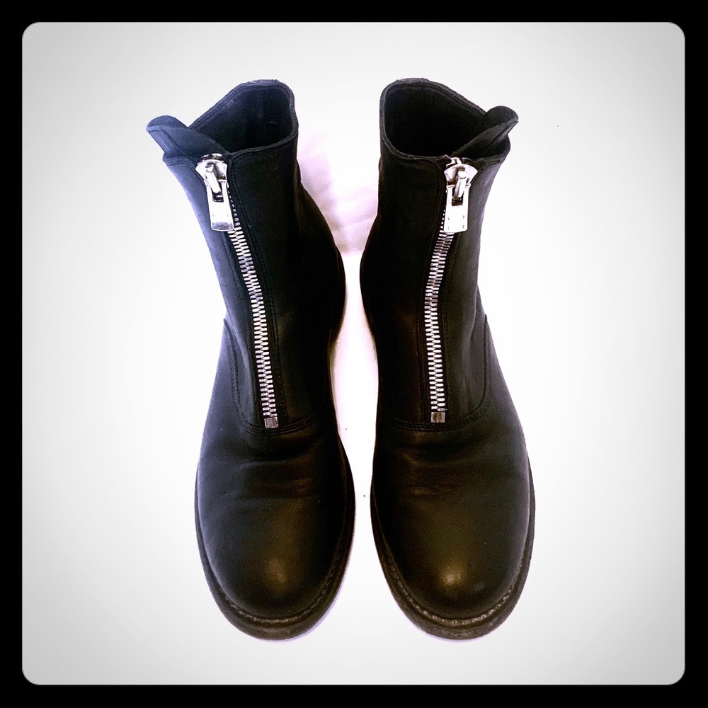 Guidi Black 210 Horse Front Zip Ankle Boots 39